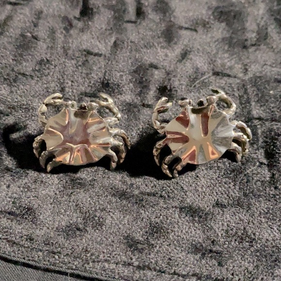 Stirling Silver Crab Earrings :) - Picture 1 of 5